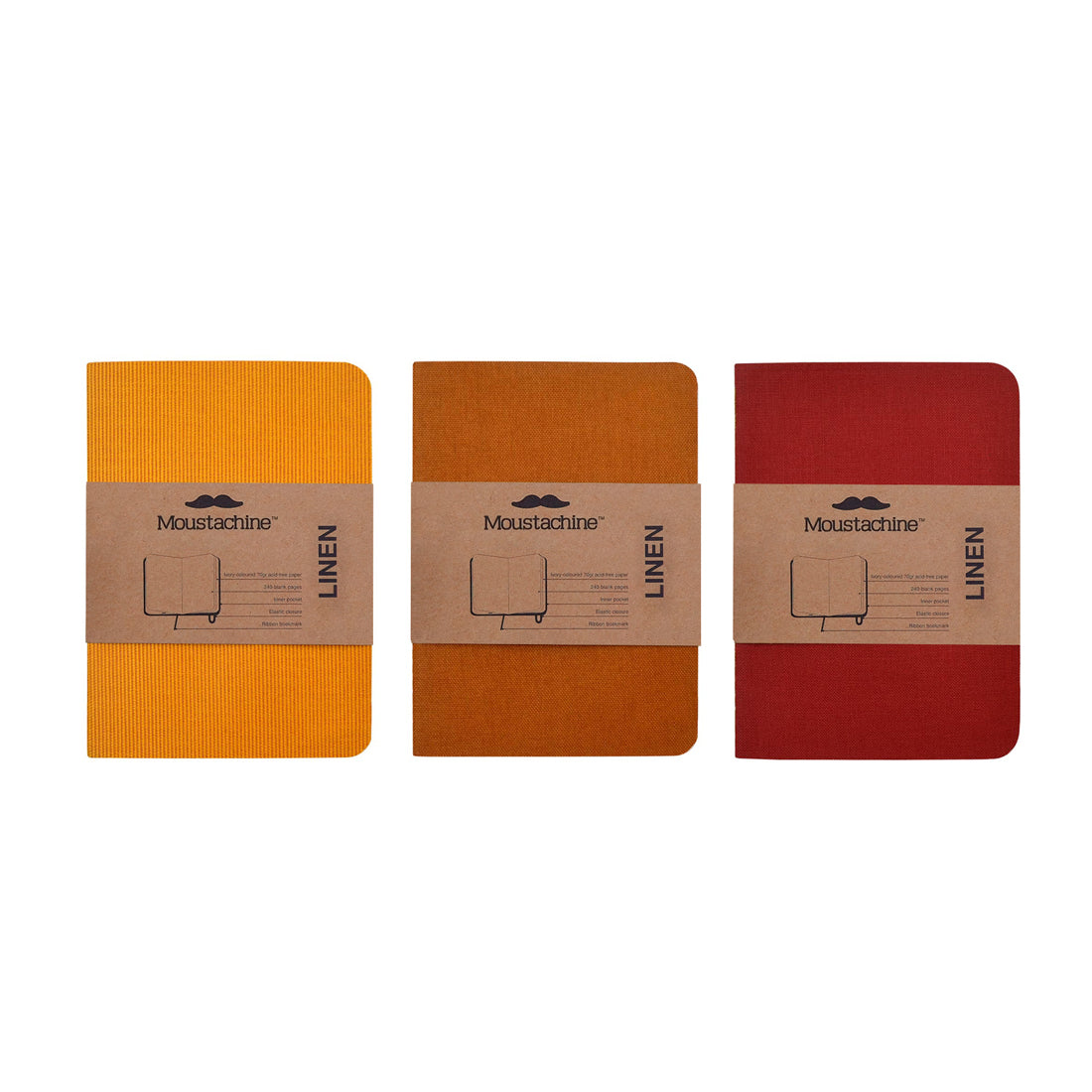 Moustachine® Tripack Slim Lino Passport Amarillo y Rojos