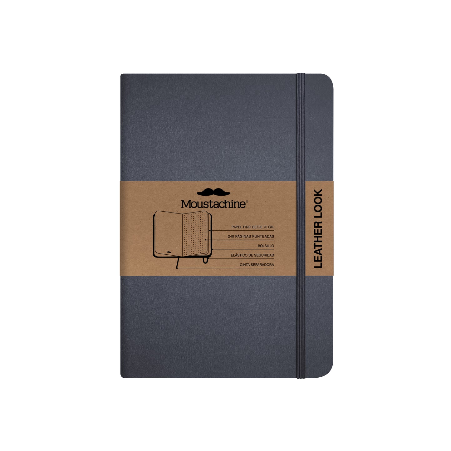 Moustachine® Classic / Play Leather Look Gris