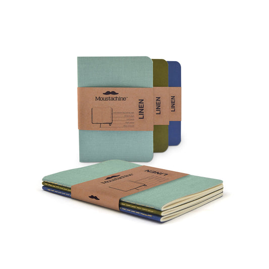 Moustachine® Tripack Slim Lino Passport Verde y Azules