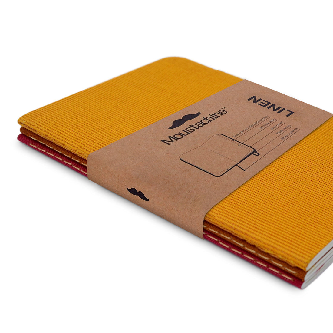 Moustachine® Tripack Slim Lino Passport Amarillo y Rojos