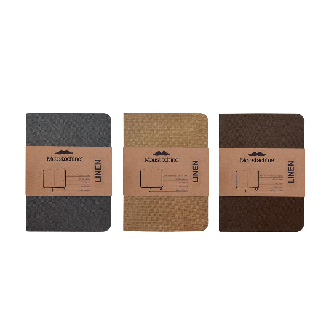 Moustachine® Tripack Slim Lino Passport Terra