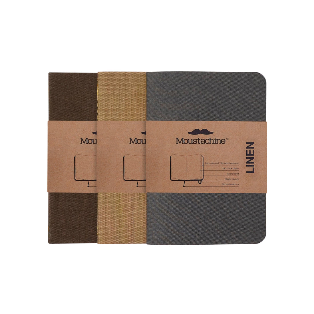 Moustachine® Tripack Slim Lino Passport Terra